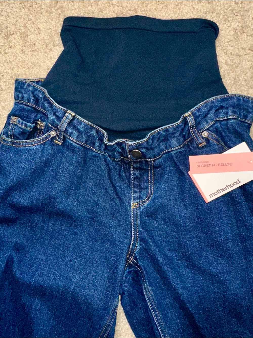 Motherhood Maternity Secret Fit Over Belly Cropped Wide/ Straight Jeans Med. NWT